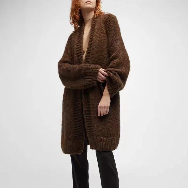 Kvinders hyggelige oversized strik cardigan Stilla