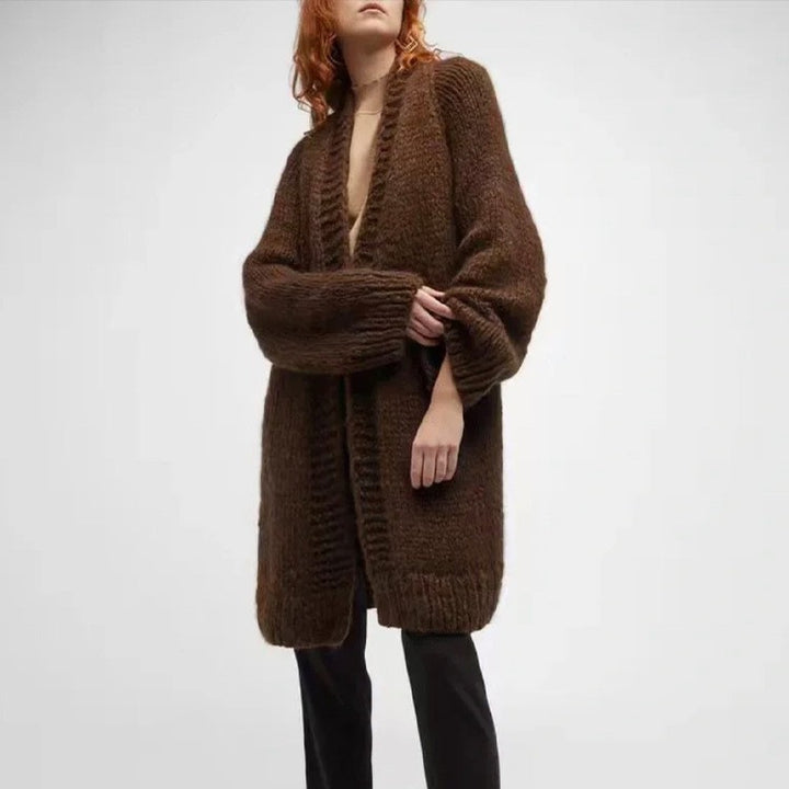 Kvinders hyggelige oversized strik cardigan Stilla