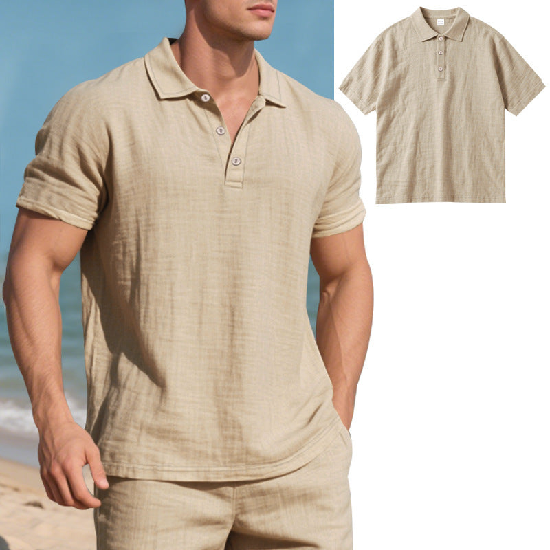 Herrer afslappet Polo-shirt med struktureret design Stilla