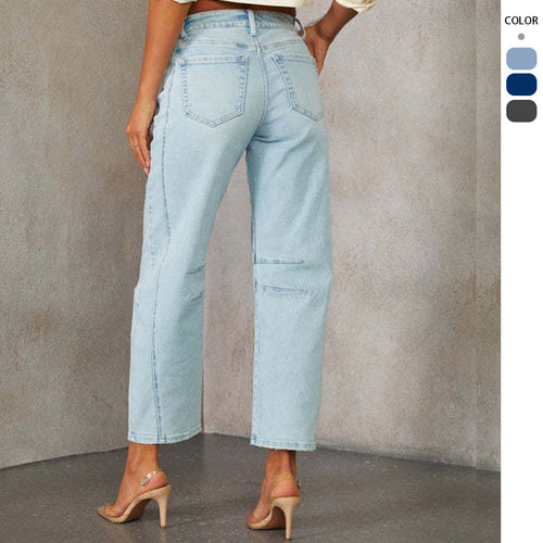 Dame mom jeans med høj talje og unik pasform Skovae