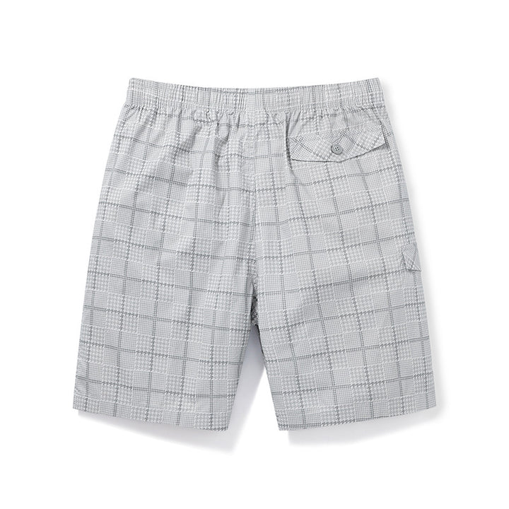 Herrer afslappede plaid shorts med elastisk linning og praktiske sidelommer Stilla