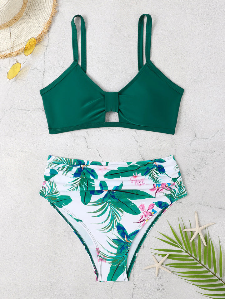 Dame bikini sæt med blomsterprint og høj talje Stilla