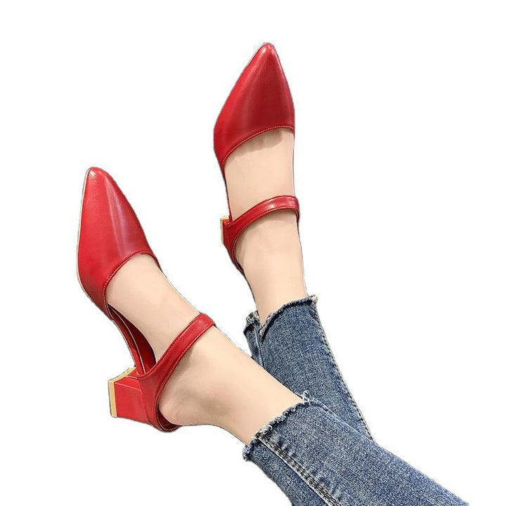 Dame Slingback Pumps med moderne blokhæl og elegant spids form Stilla
