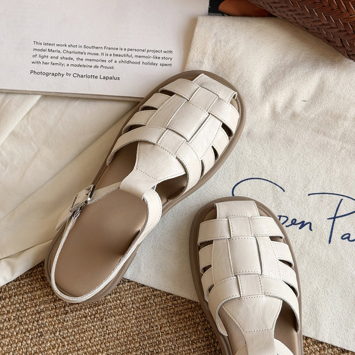 Femme Vevet Læder Slingback Sandaler Stilla