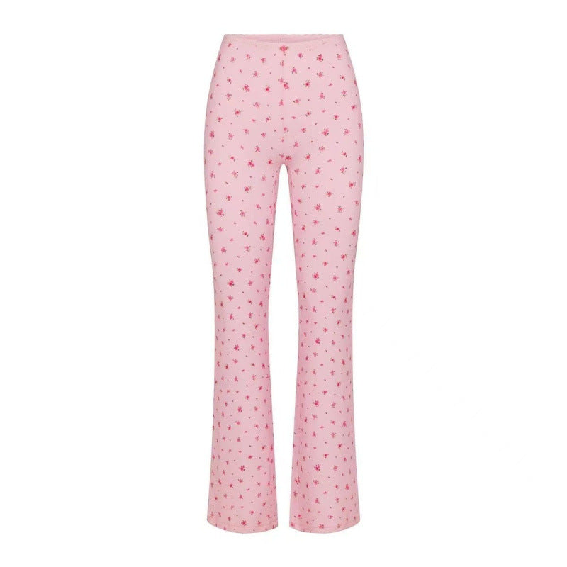 Dame Floral Print Flared Bukser Stilla