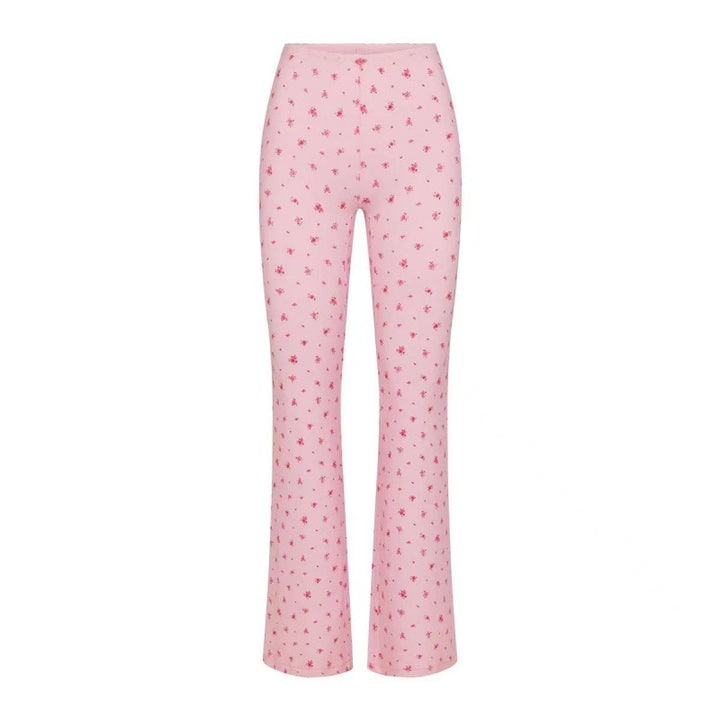 Dame Floral Print Flared Bukser Stilla