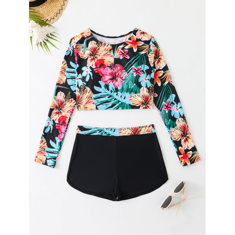 Dame Surf-Bikini-sæt med langærmet top og sporty design Skovae