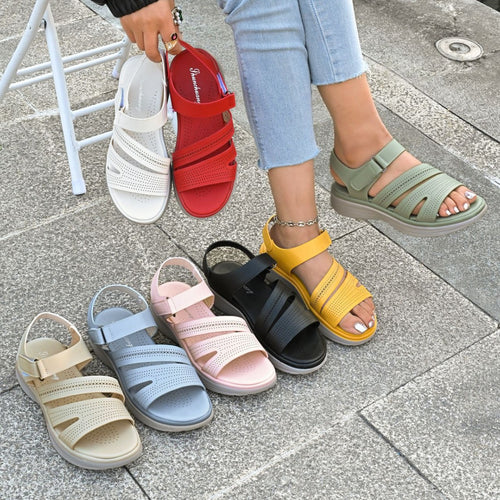 Dame Komfortable Sandaler med åndbart overdækning og skridsikker sål Stilla
