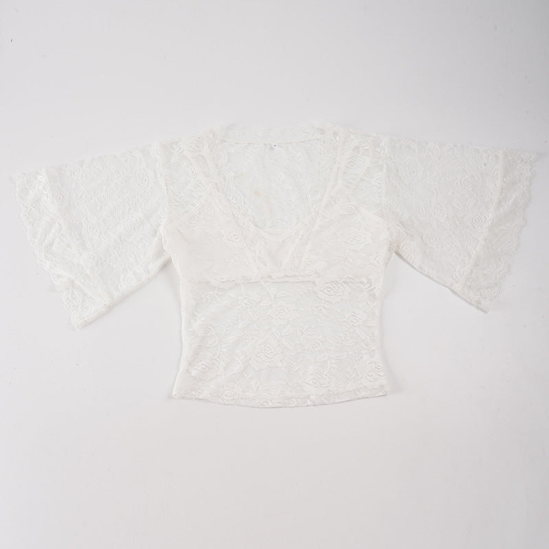 Dame elegant spids toppen med voluminøse ruffle detaljer Skovae