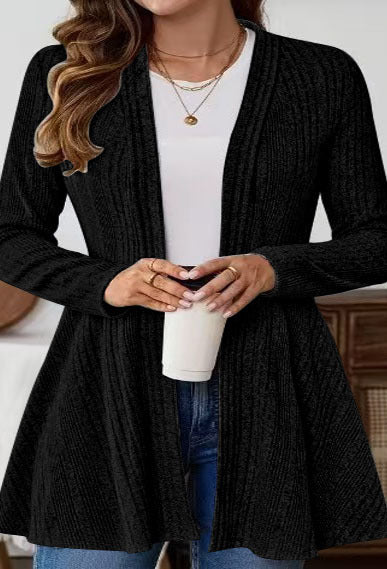 Dame Elegant strikcardigan med flydende snit Stilla