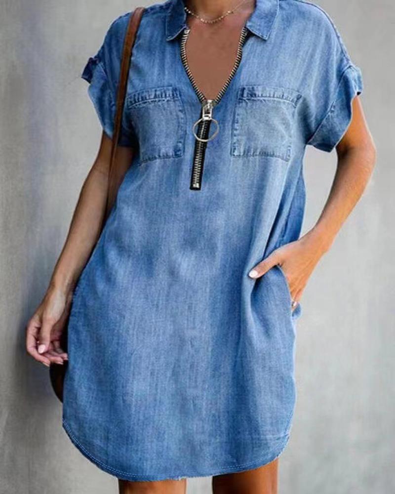 Dame Denim Kjole Stilla