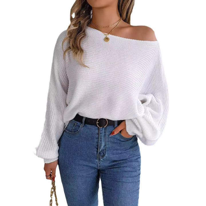 Dame oversized strikbluse med ét-ærmet snit Stilla