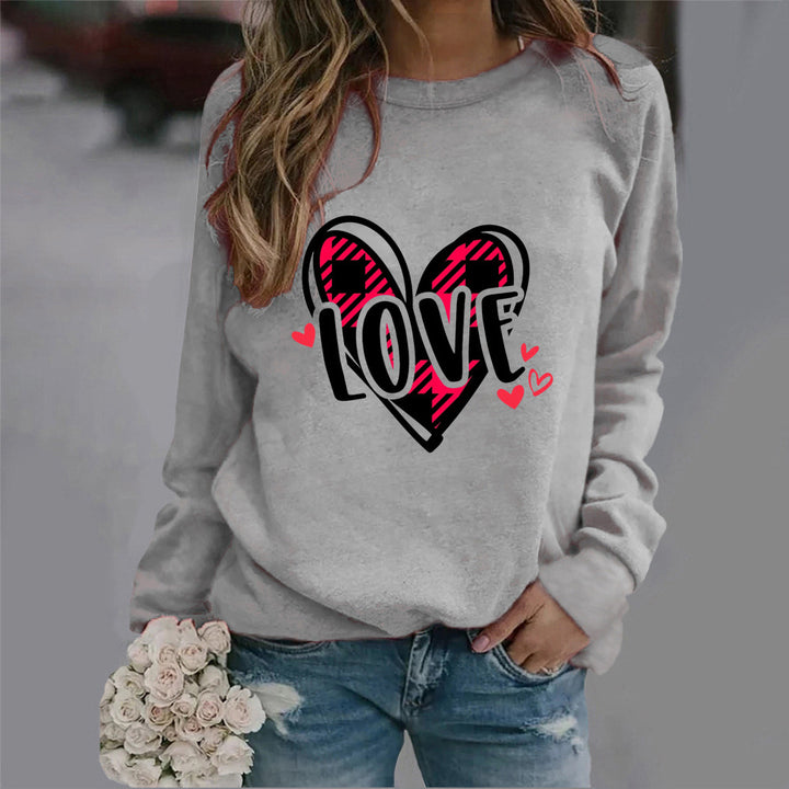 Kvinders sweatshirt med kreativt hjerte-design og afslappet pasform Stilla