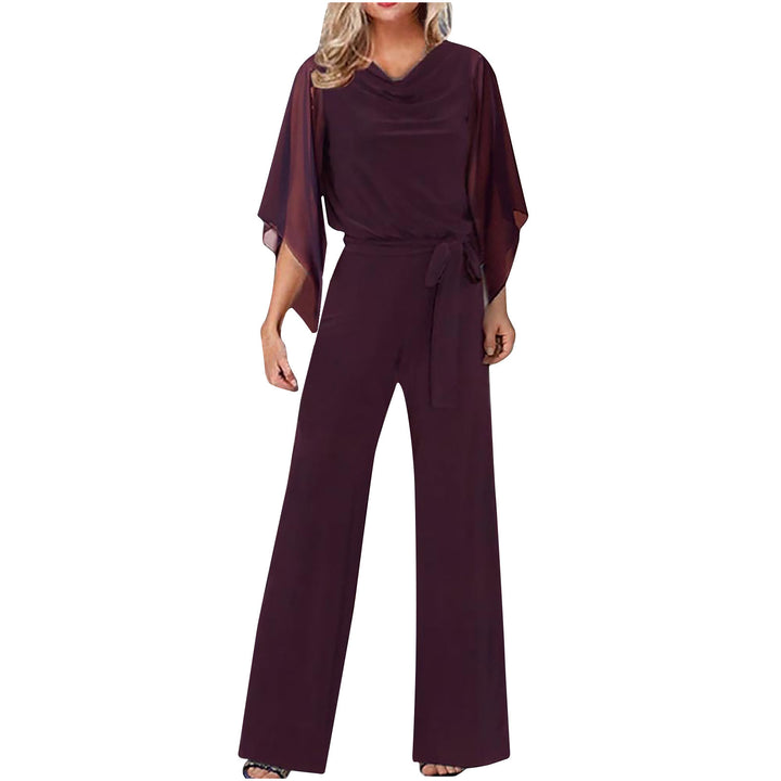 Dame Elegant Jumpsuit med flydende overdel og bred ben Stilla