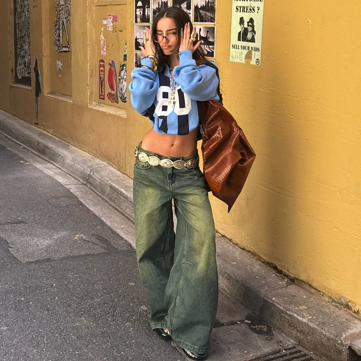 Kvindernes sporty cropped sweatshirt Stilla