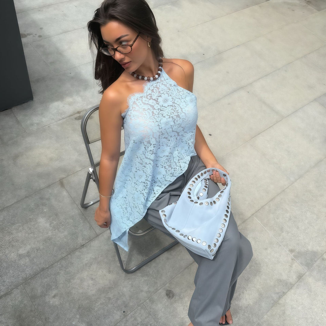 Dame Asymmetrisk top i spids med moderne snit Skovae
