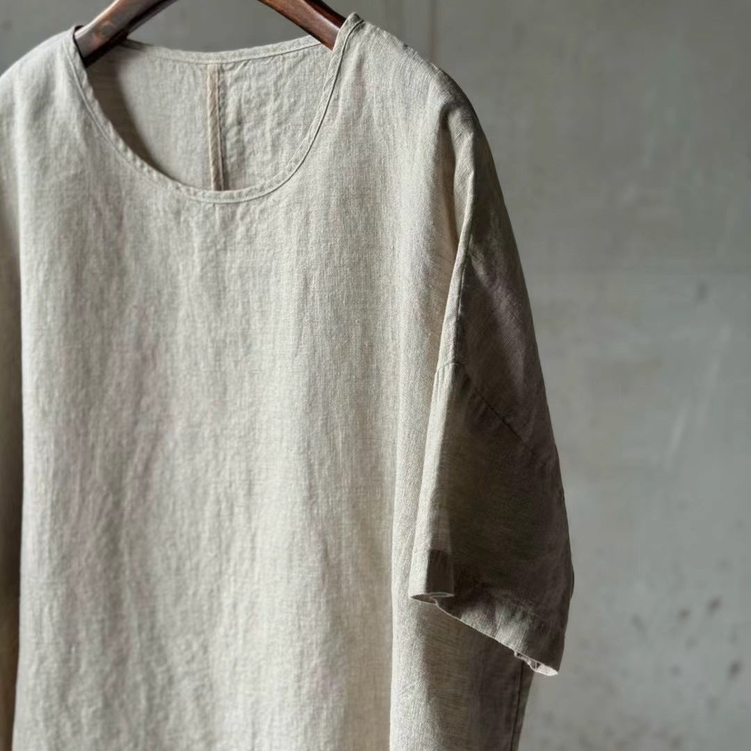 Femme Relaxed Fit Linned T-shirt med korte ærmer Stilla