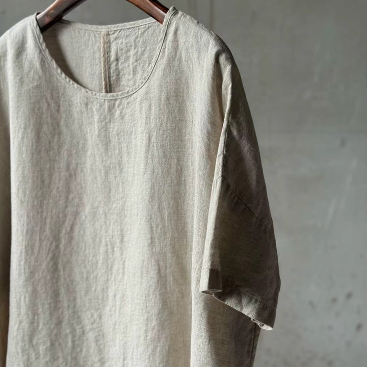 Femme Relaxed Fit Linned T-shirt med korte ærmer Stilla