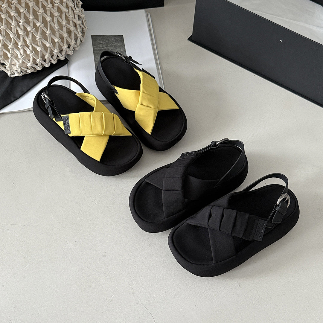 Femme Justerbare Krydsrem Sandaler Stilla