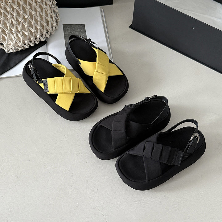 Femme Justerbare Krydsrem Sandaler Stilla