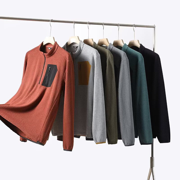 Kvindernes funktionelle sweater med høj krave og praktisk lynlås Stilla
