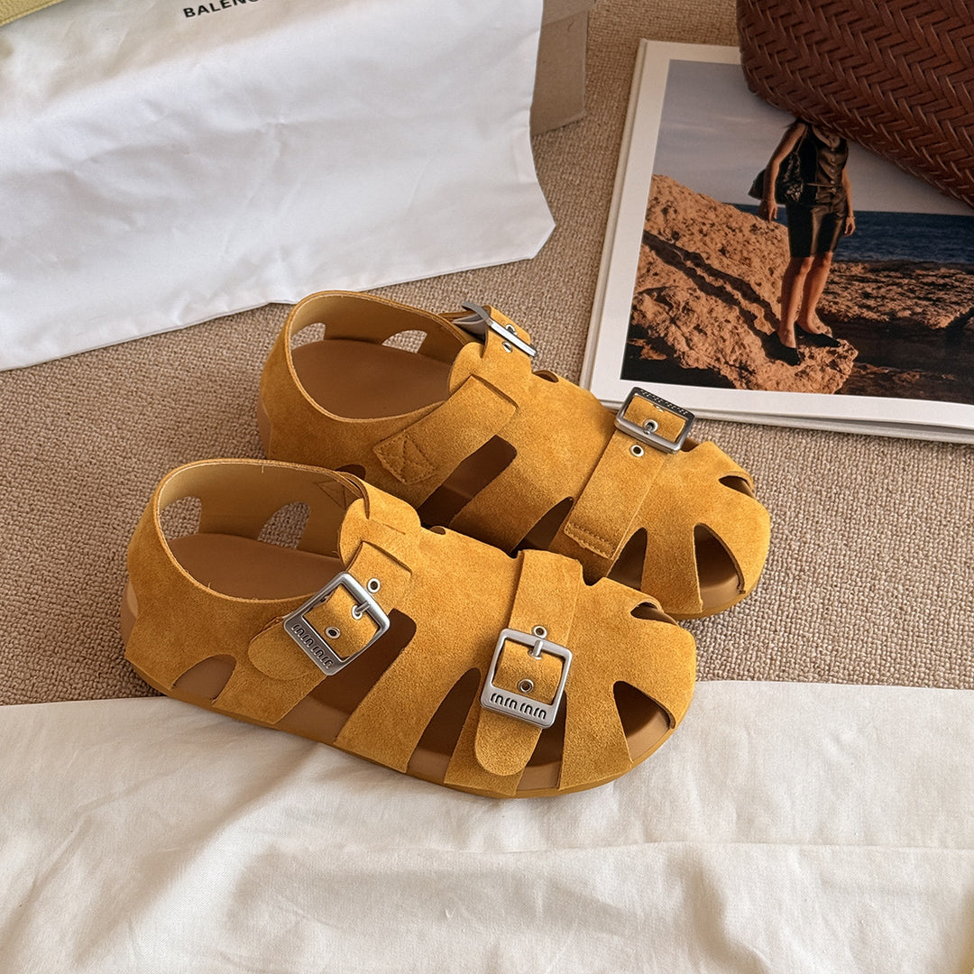Femme Stilfulde Åbne Tå Spænde Sandaler Stilla