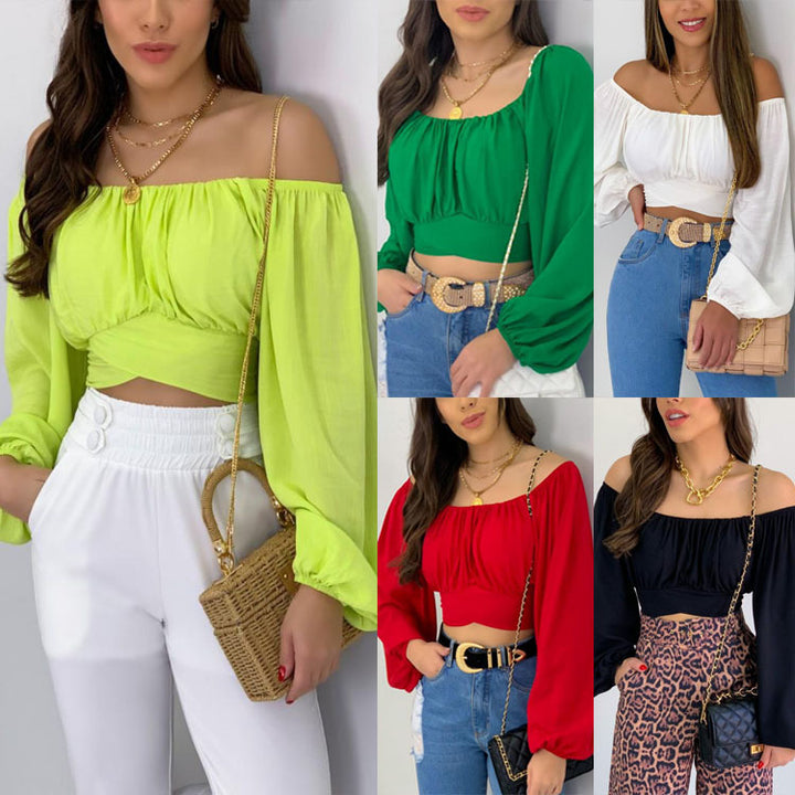 Femme Stilfuld Off-Shoulder Crop Top Stilla