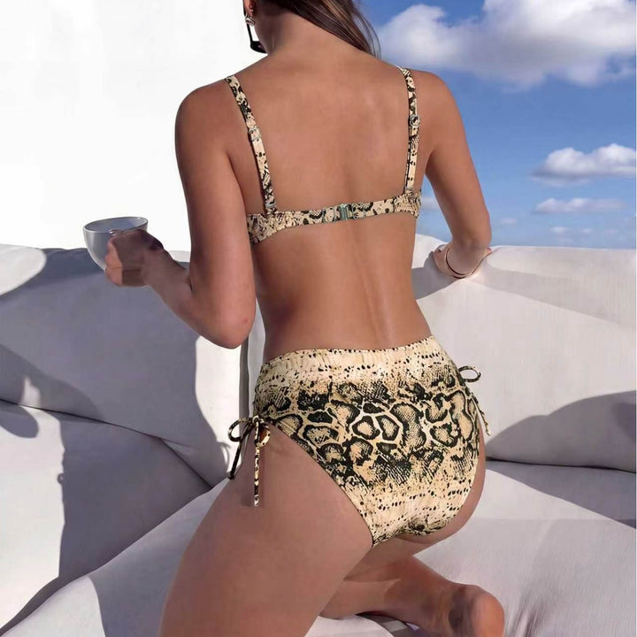 Dame Højskåret Slangeprint Bikini Skovae