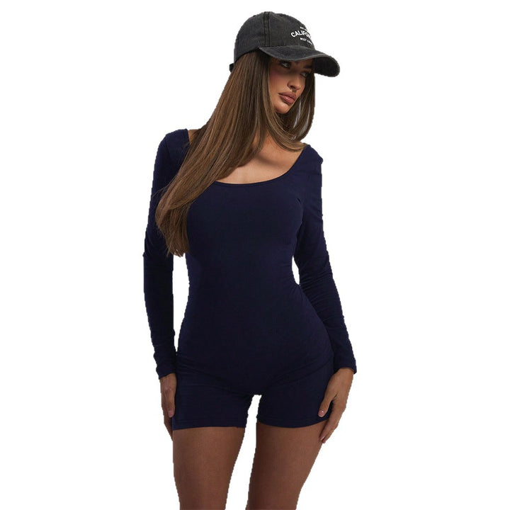Kvindernes langærmede bodysuit med en figursyet pasform og trendy U-hals Stilla