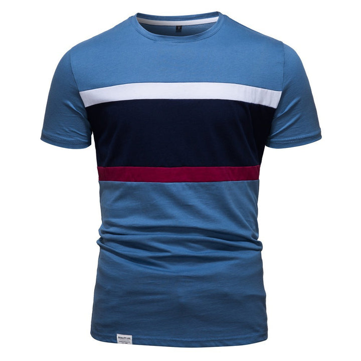 Herrer mode T-shirt med trendy farveblokke Stilla