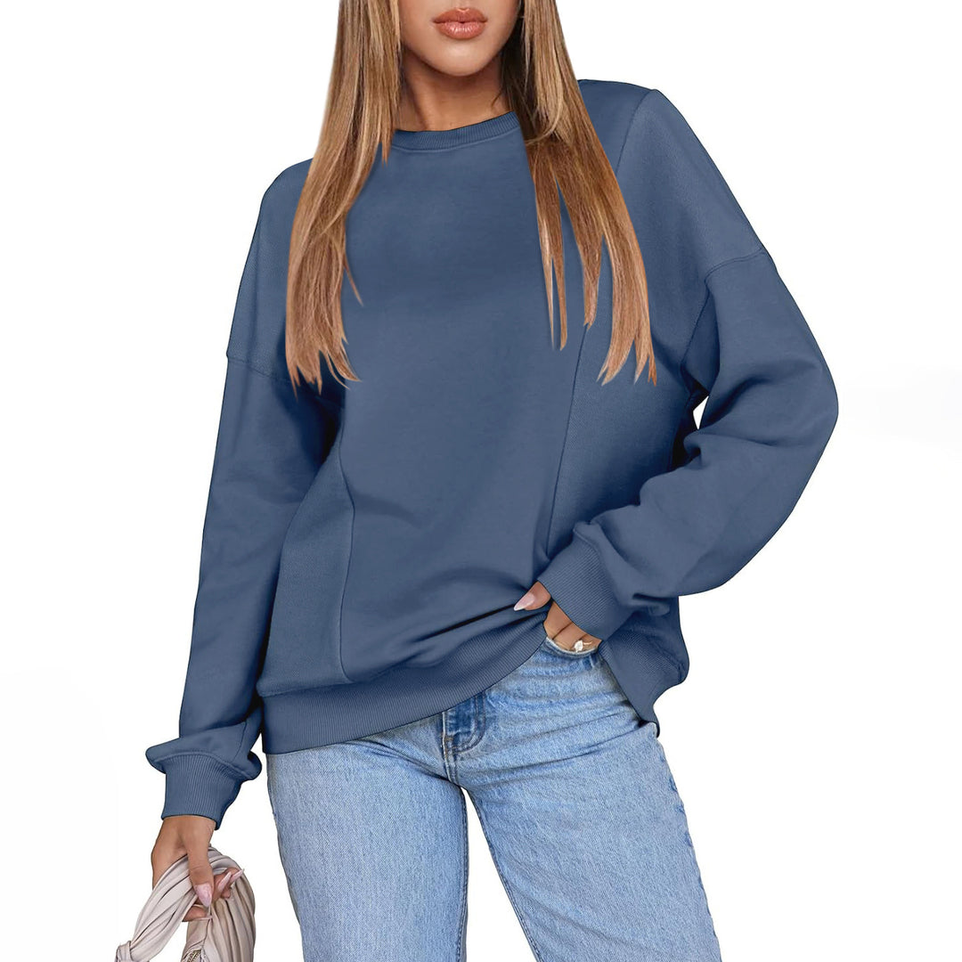 Dame hyggelig sweatshirt med moderne oversized-snit og afslappede skulderdetaljer Stilla