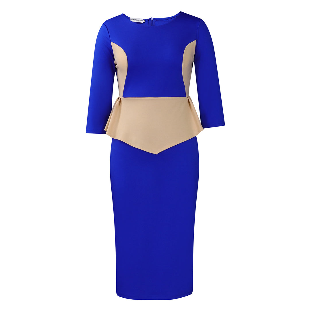 Damekjole med peplum-design og figursyet overdel Stilla