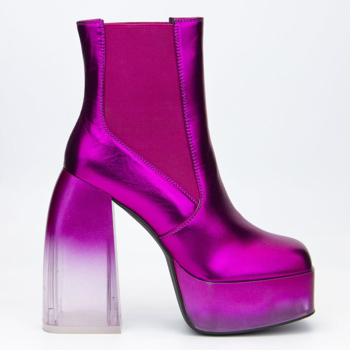 Femme Chunky Platform Ankel Støvler med gennemsigtig blokhæl Stilla