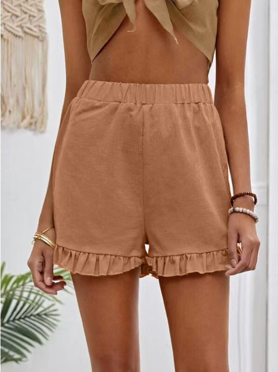 Dame Rüschensaum Fritidsshorts Stilla