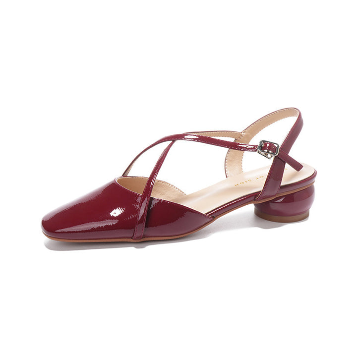 Femme Slingback Blokhæls Pumps med Krydsremdetalje Stilla