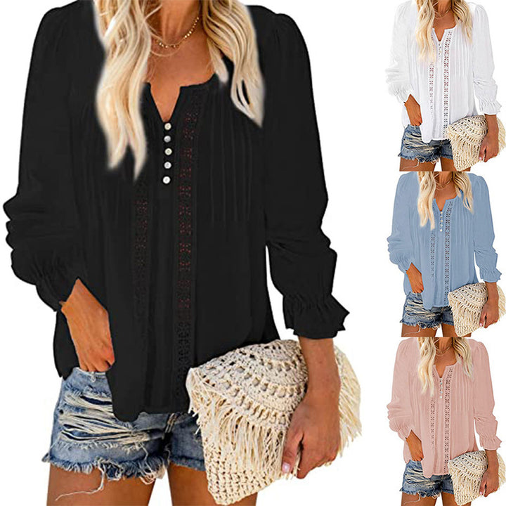 Damebluse med fine broderidetaljer Stilla
