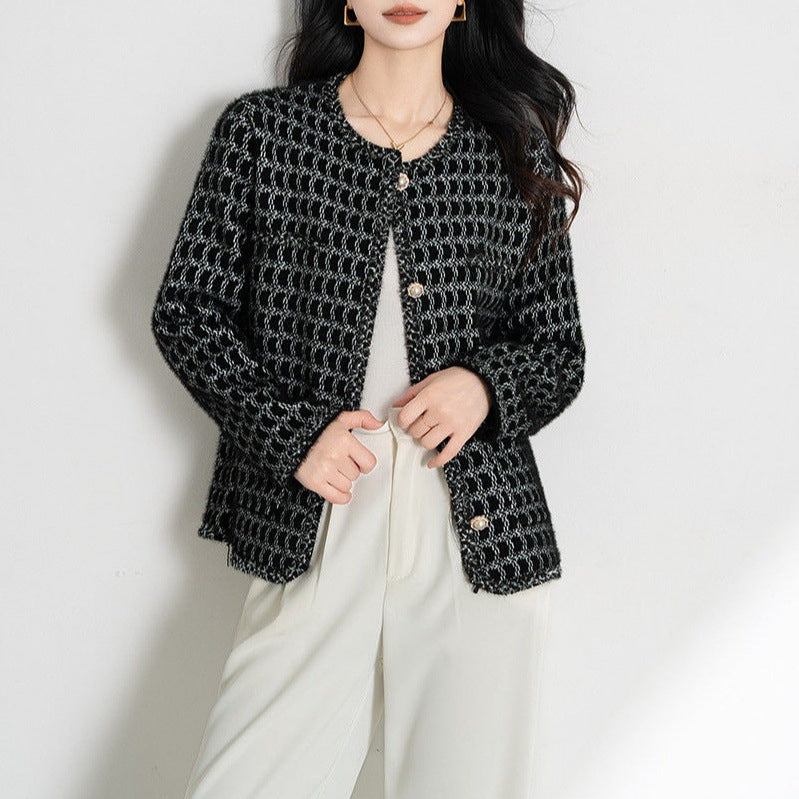 Dames elegant cardigan med tekstureret mønster og knapdetaljer Stilla