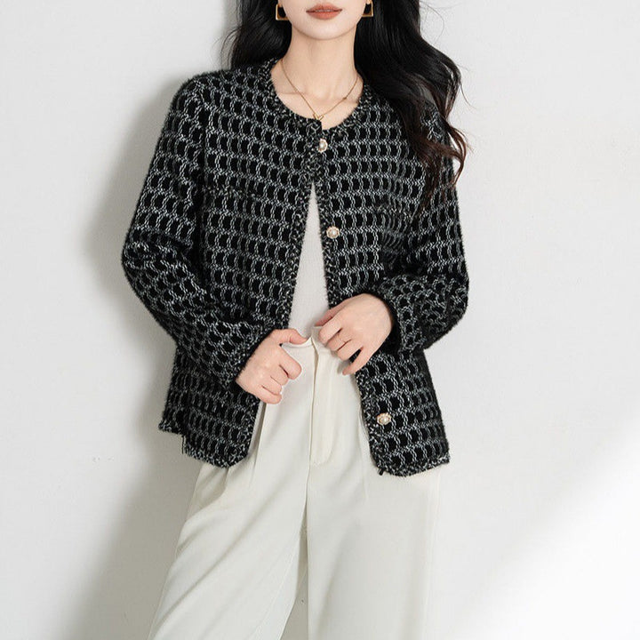 Dames elegant cardigan med tekstureret mønster og knapdetaljer Stilla