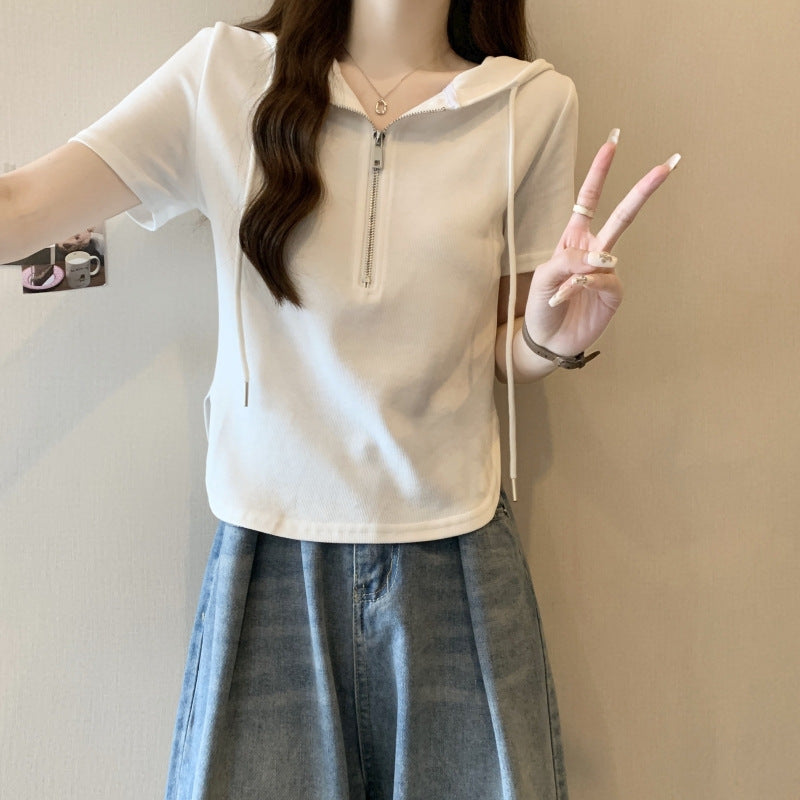 Femme Lynlås Kortærmet Hoodie Stilla