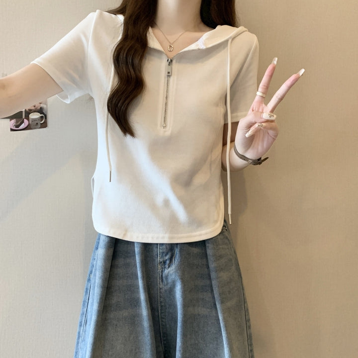 Femme Lynlås Kortærmet Hoodie Stilla