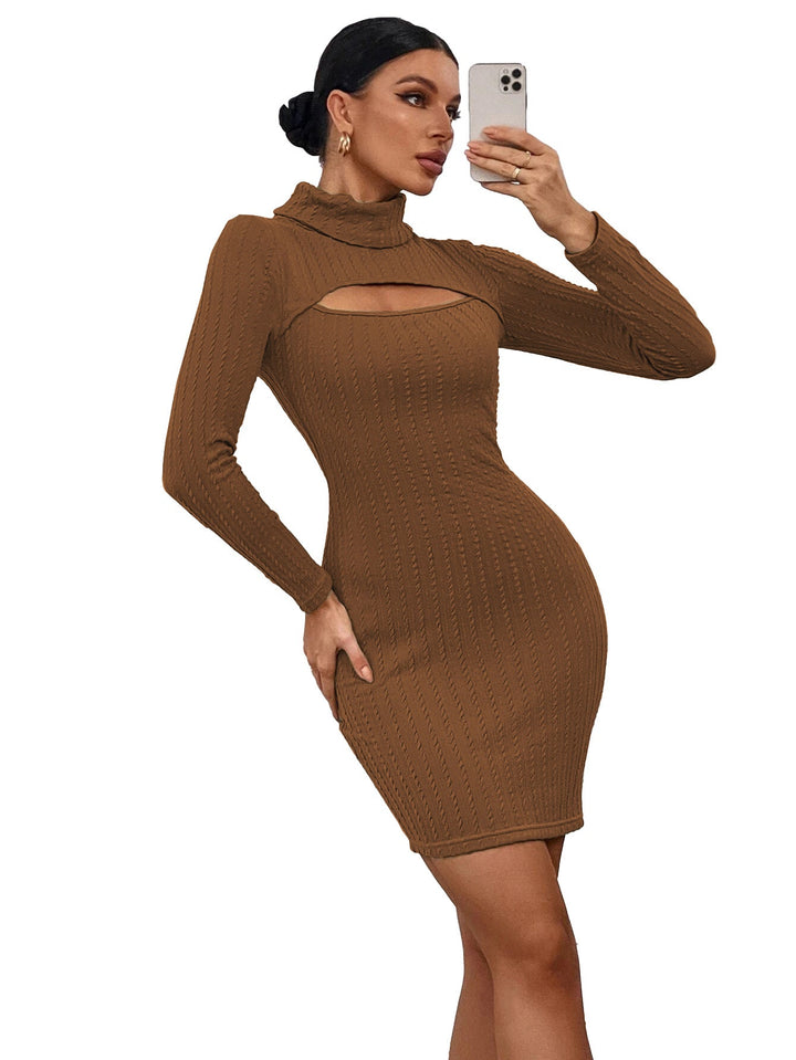 Stilla | Twisted-dress Twisted stof langærmet kjole