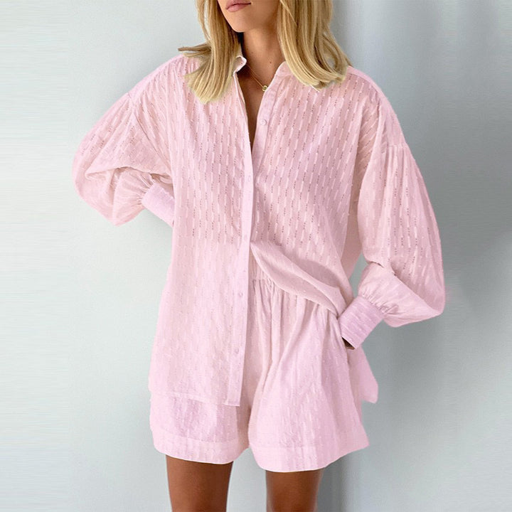 Dame afslappet to-delte sæt i åndbart stof Stilla