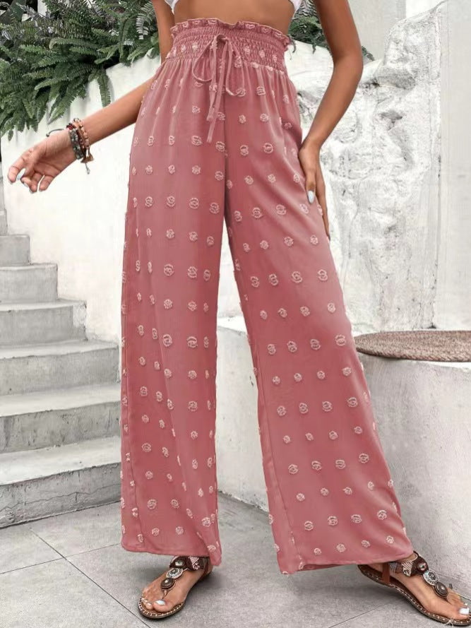 Dame Trendy Bred Sommerbukser med elastisk talje og blomsterdesign Stilla