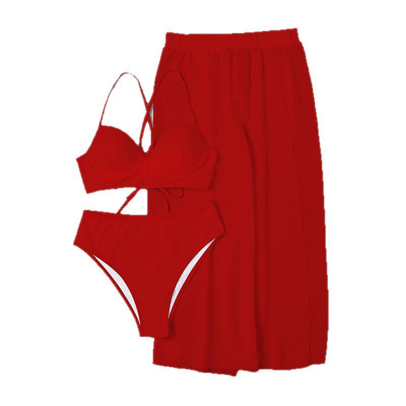 Dame bikini-sæt med elegant indpakningsskørt Skovae