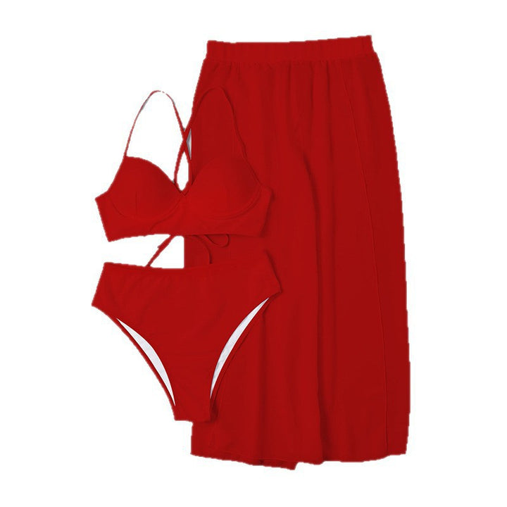 Dame bikini-sæt med elegant indpakningsskørt Skovae