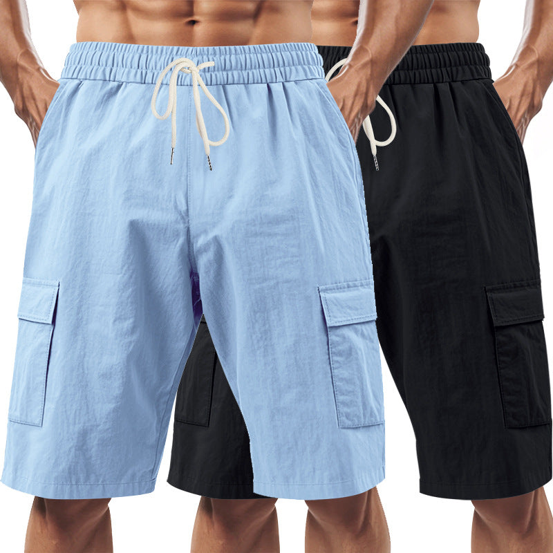 Herrer Cargo-short med elastisk talje og alsidige lommer Stilla