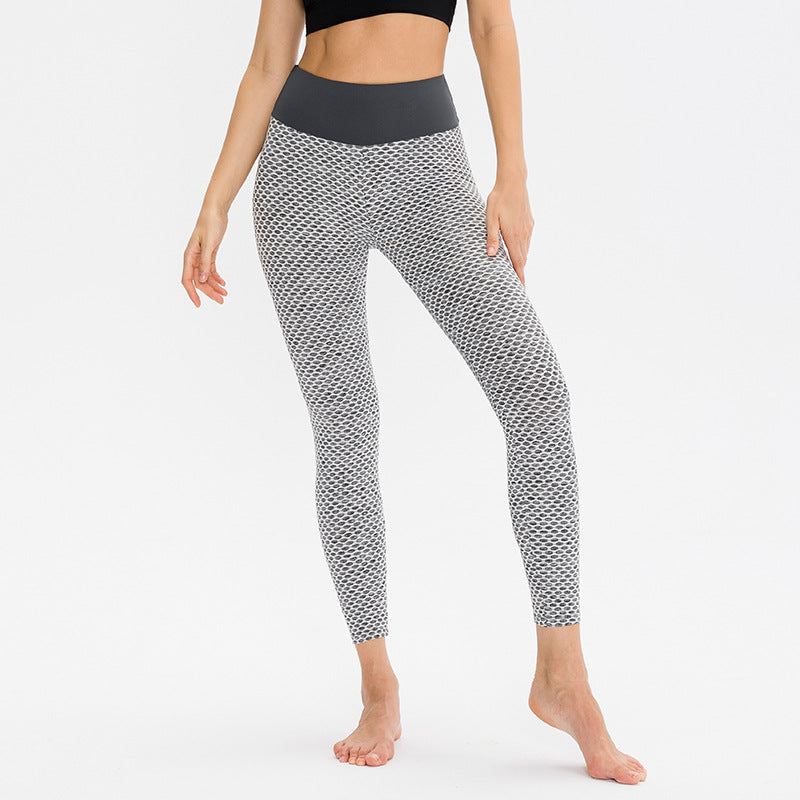 Dame Fitness-Leggings med høj talje og åndbart mesh-mønster Stilla