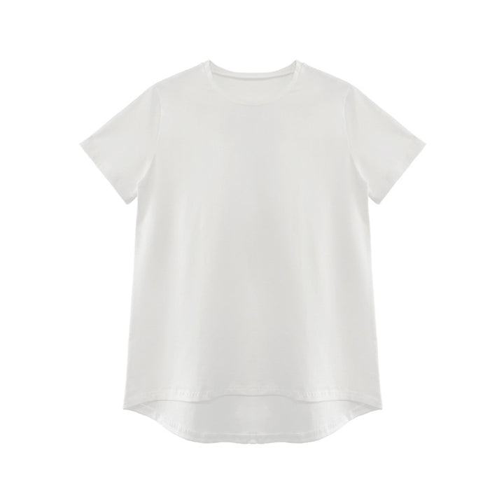 Dame afslappet T-shirt med asymmetrisk bund og åndbart materiale Stilla