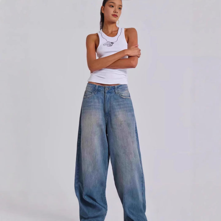 Dame Vidde Beinform Afslappet Pasform Denim-Bukser Stilla