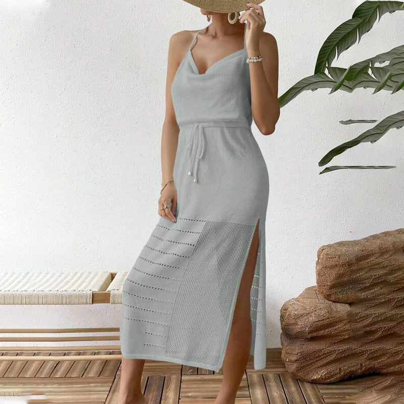 Dame Let Strik-Halter-Maxikjole Stilla